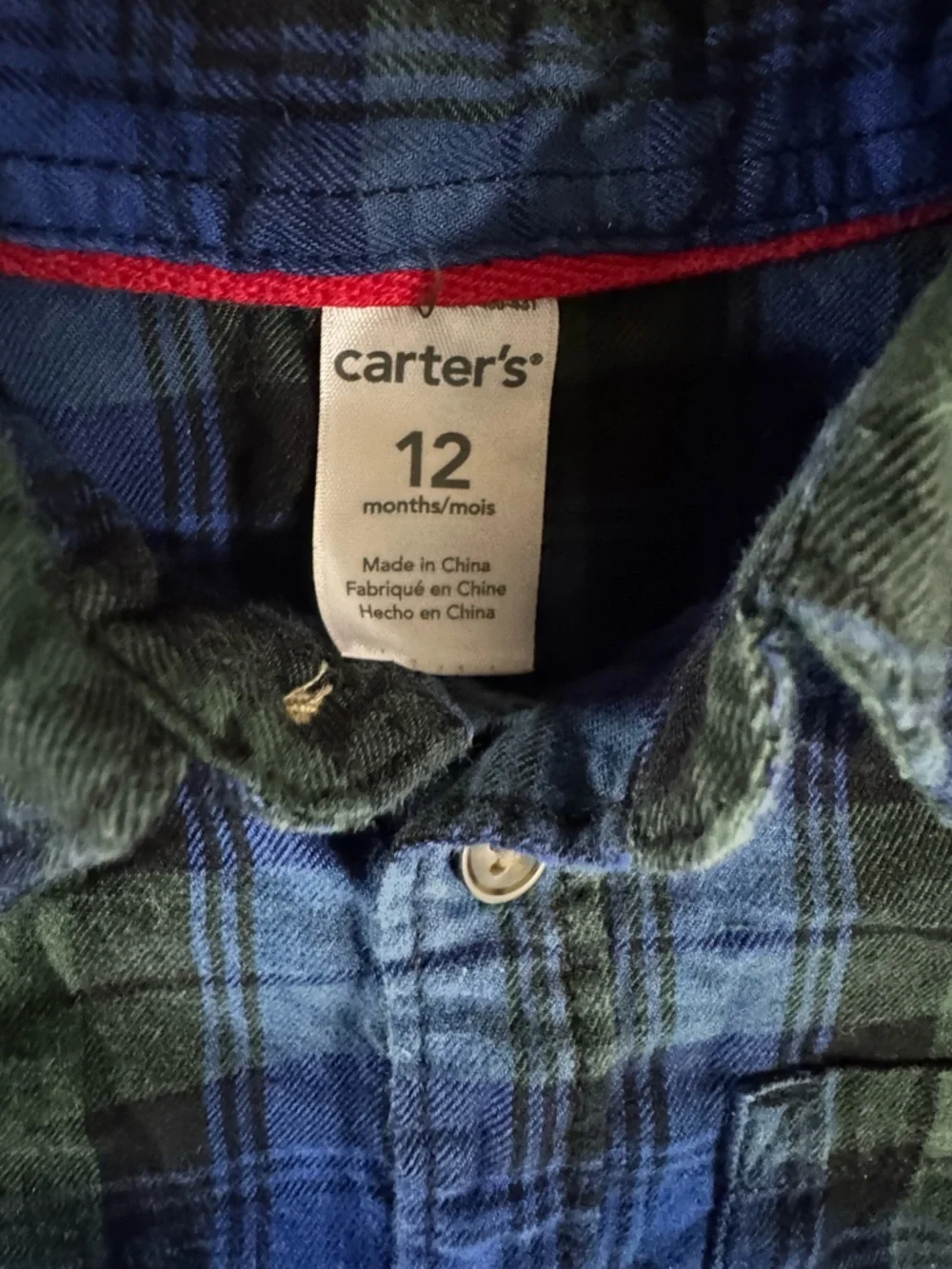 Carters soft plaid